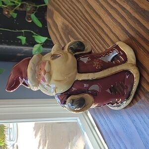 7.5" Holiday Santa Votive Candle Holder